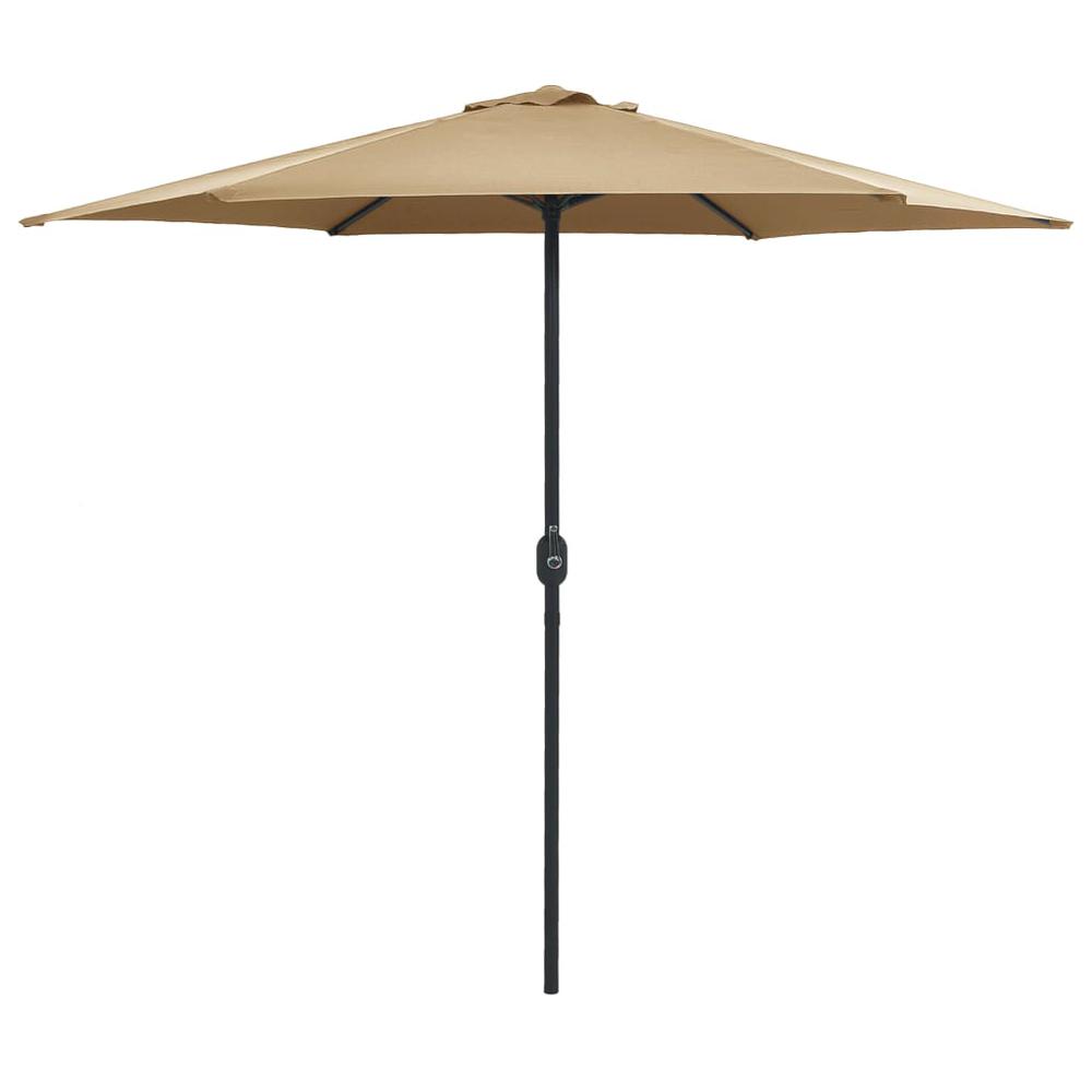 vidaXL Outdoor Parasol with Aluminum Pole 106.3"x96.9" Taupe 7347. Picture 1