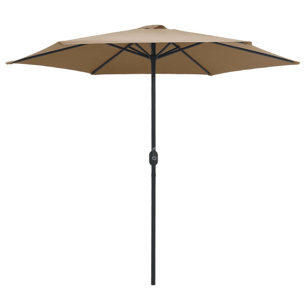 vidaXL Outdoor Parasol with Aluminum Pole 106.3"x96.9" Taupe 7347. Picture 3