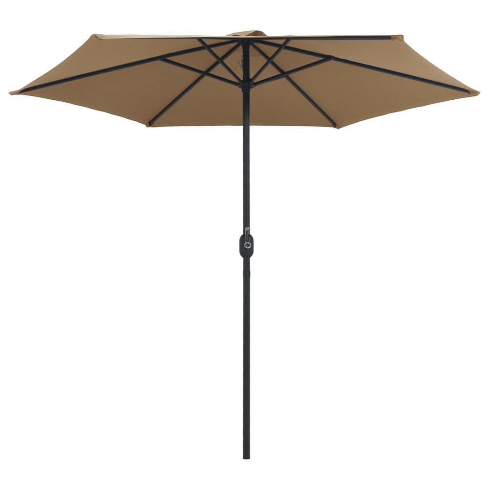vidaXL Outdoor Parasol with Aluminum Pole 106.3"x96.9" Taupe 7347. Picture 4