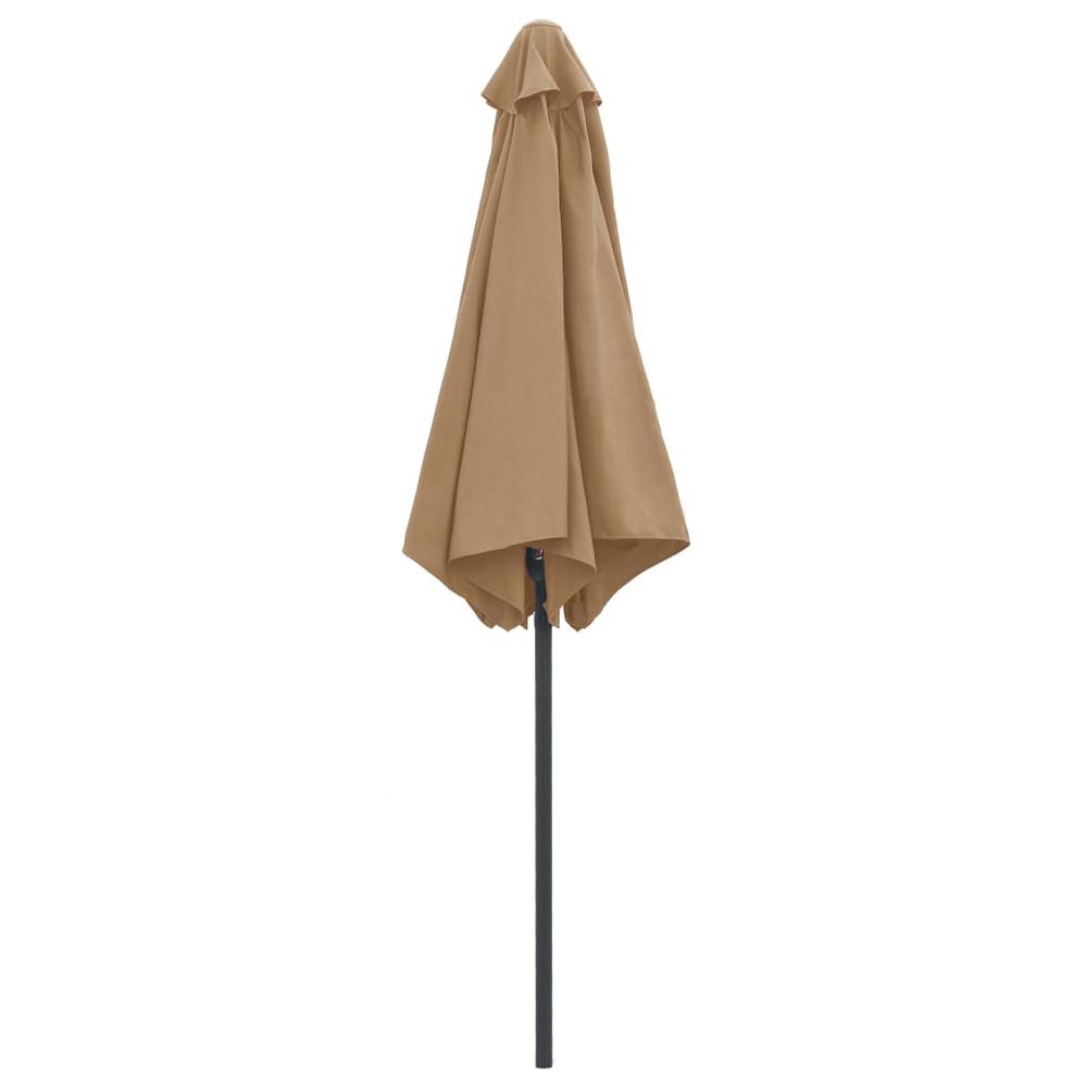 vidaXL Outdoor Parasol with Aluminum Pole 106.3"x96.9" Taupe 7347. Picture 5