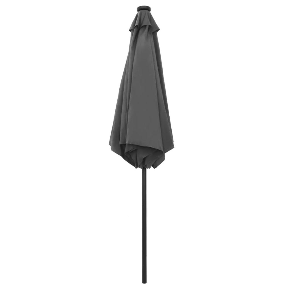 vidaXL Parasol with LED Lights and Aluminum Pole 106.3" Anthracite 7354. Picture 5