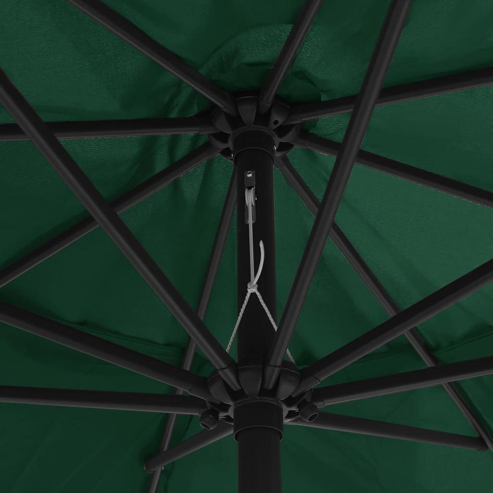 vidaXL Outdoor Parasol with Metal Pole 157.5" Green 7379. Picture 2