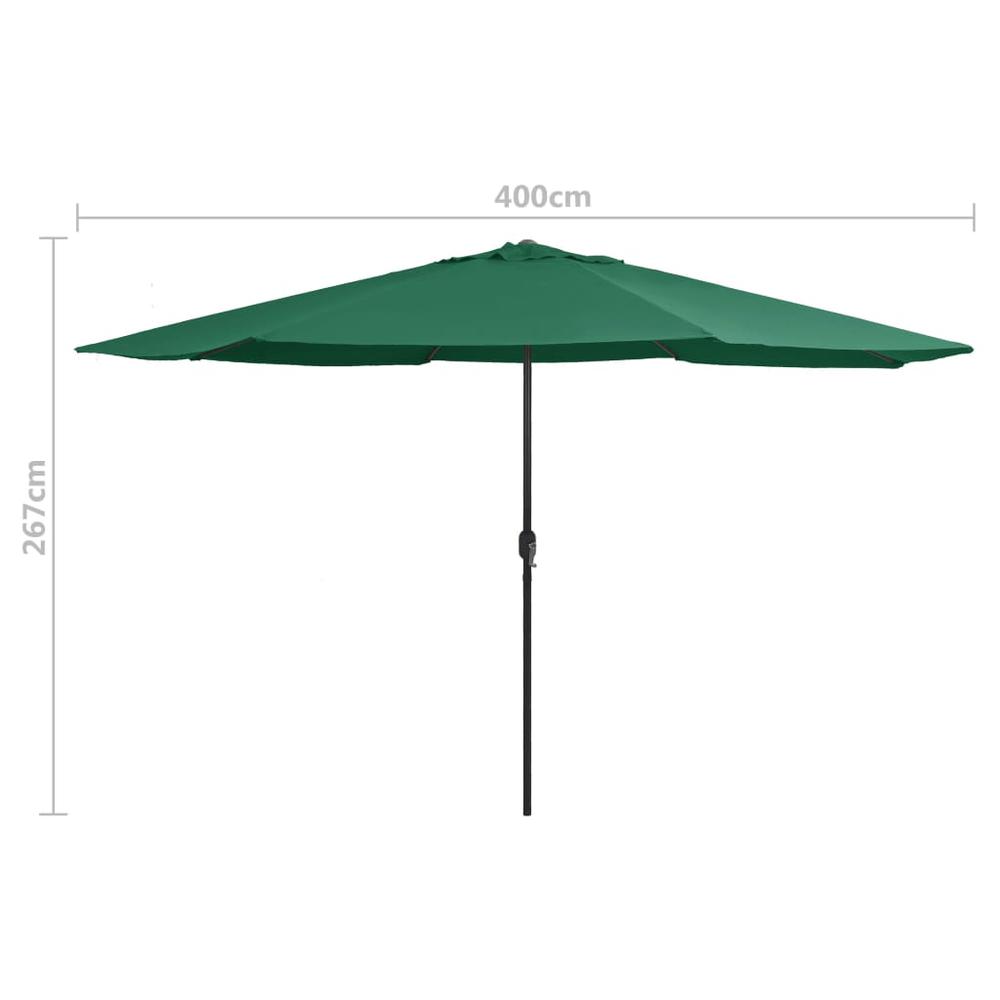 vidaXL Outdoor Parasol with Metal Pole 157.5" Green 7379. Picture 7