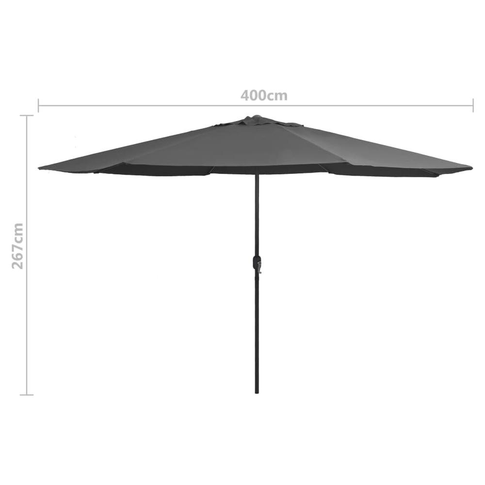 vidaXL Outdoor Parasol with Metal Pole 157.5" Anthracite 7380. Picture 7