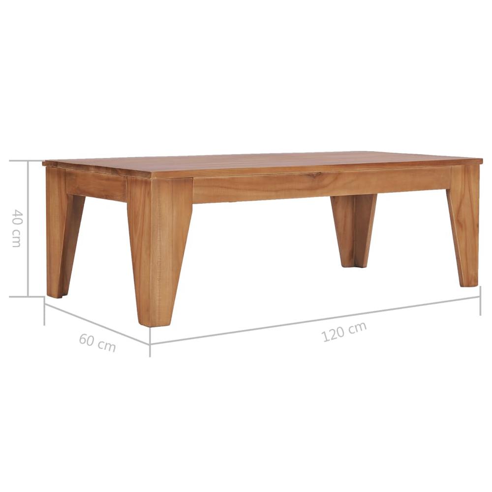 vidaXL Coffee Table 47.2"x23.6"x15.7" Solid Teak Wood, 286273. Picture 6