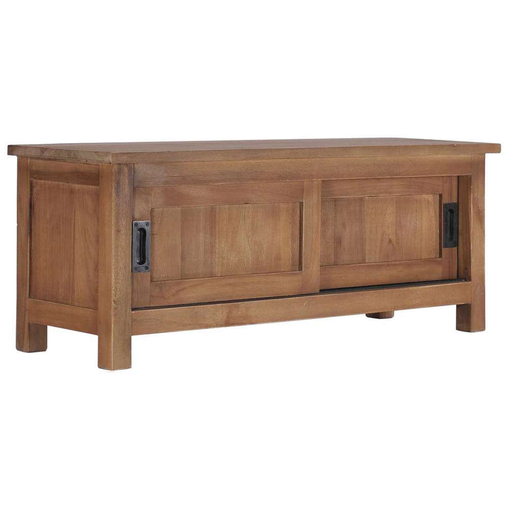 vidaXL TV Cabinet 35.4"x11.8"x13.8" Solid Teak Wood, 286275. Picture 1
