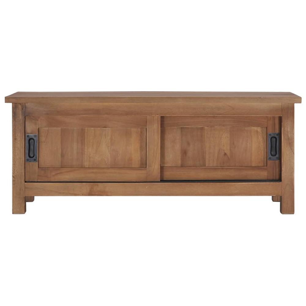 vidaXL TV Cabinet 35.4"x11.8"x13.8" Solid Teak Wood, 286275. Picture 3
