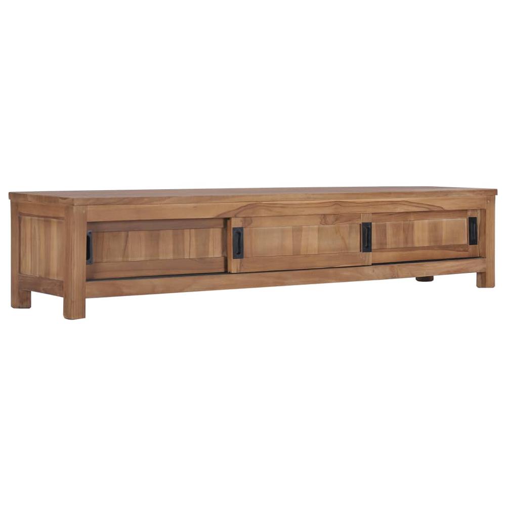 vidaXL TV Cabinet 59.1"x11.8"x11.8" Solid Teak Wood, 286276. Picture 1