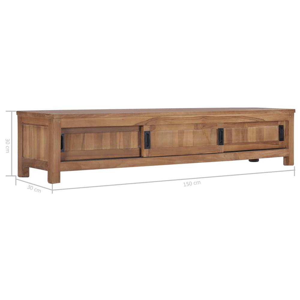 vidaXL TV Cabinet 59.1"x11.8"x11.8" Solid Teak Wood, 286276. Picture 7