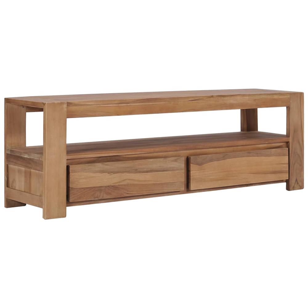 vidaXL TV Cabinet 47.2"x11.8"x15.7" Solid Teak Wood, 286277. Picture 1