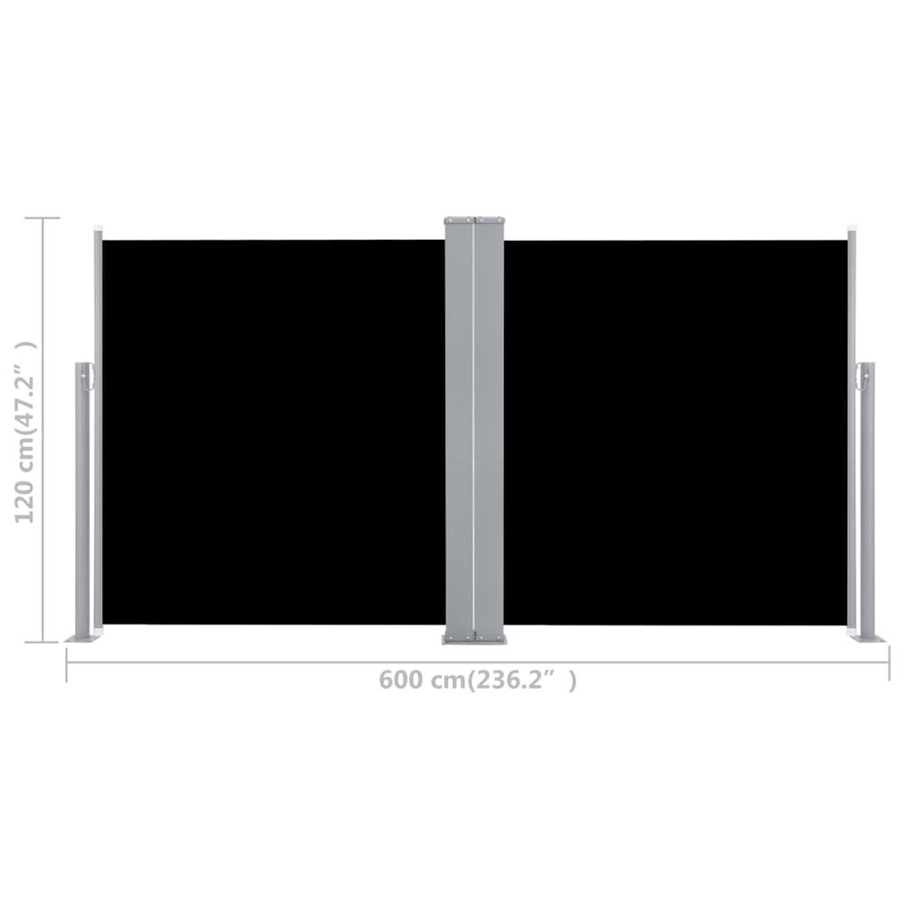 vidaXL Retractable Side Awning Black 47.2"x236.2" 8448. Picture 12