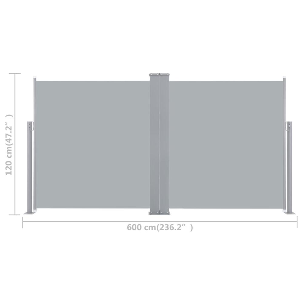 vidaXL Retractable Side Awning Anthracite 47.2"x236.2" 8450. Picture 12