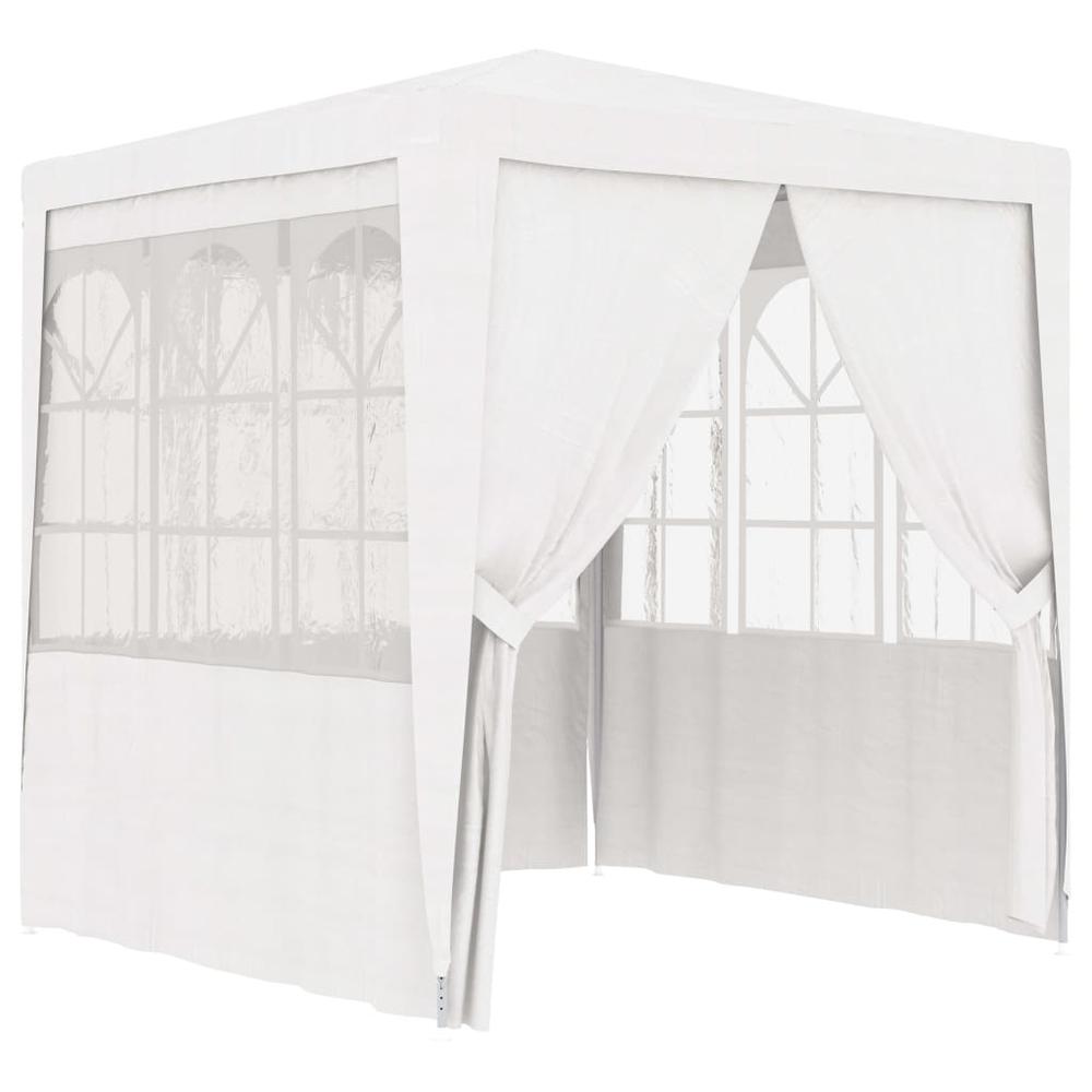 vidaXL Professional Party Tent with Side Walls 8.2'x8.2' White 90 g/mÂ², 48518. Picture 1