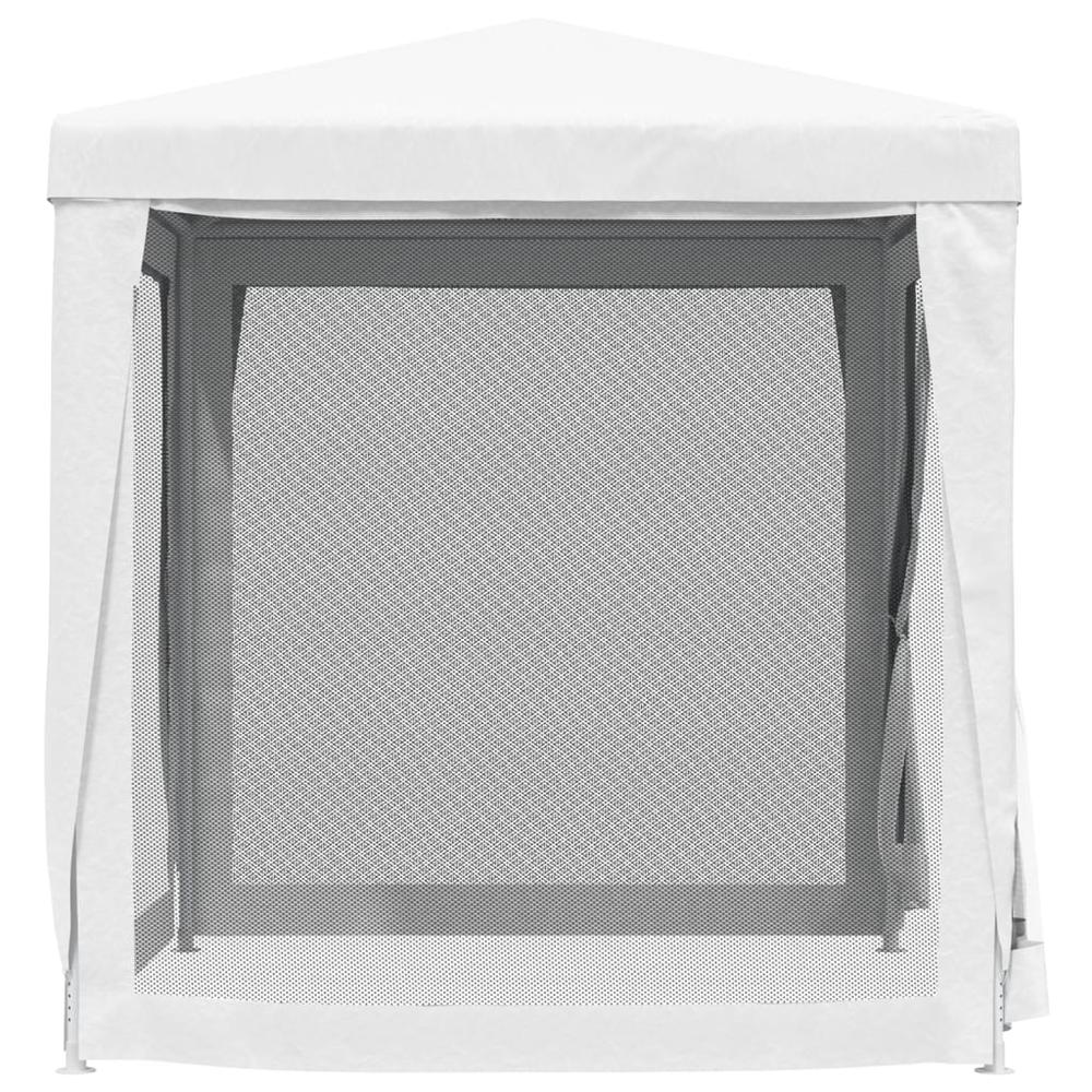 vidaXL Party Tent with 4 Mesh Sidewalls 6.6'x6.6' White. Picture 5