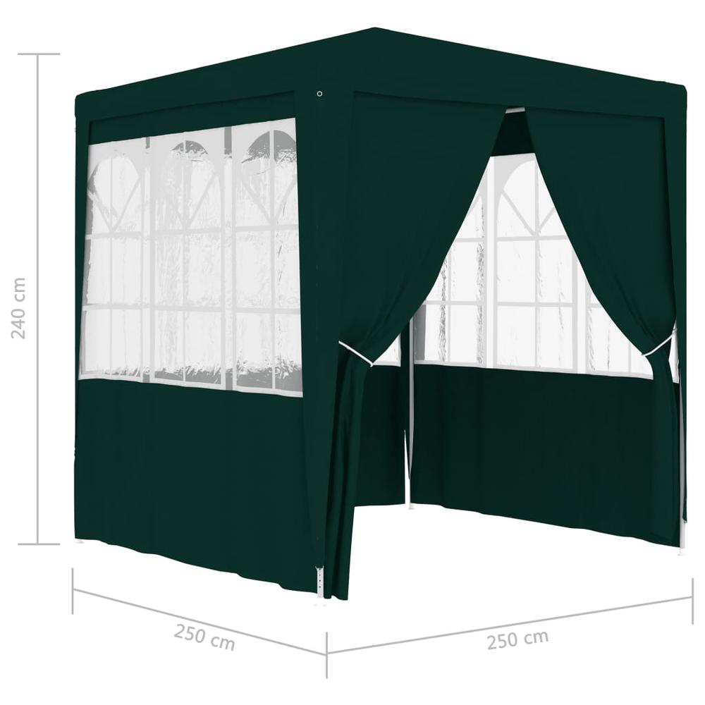 vidaXL Professional Party Tent with Side Walls 8.2'x8.2' Green 0.3 oz/ftÂ². Picture 8