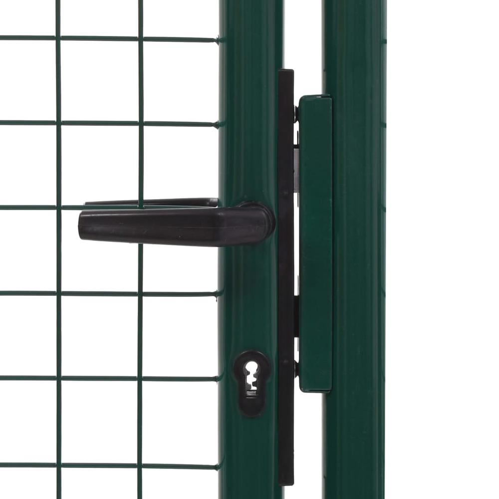 vidaXL Fence Gate Steel 39.4"x29.5" Green, 145732. Picture 4