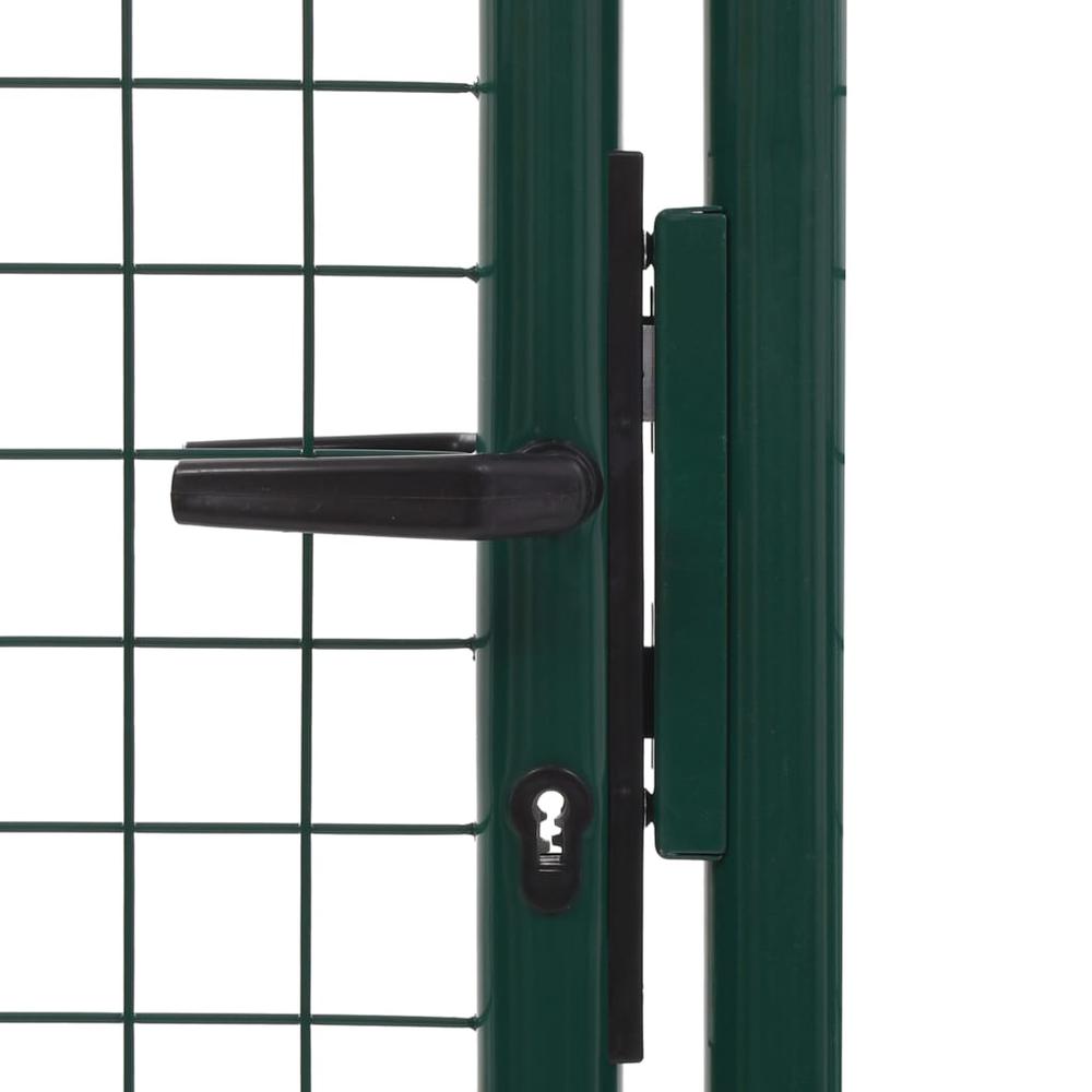 vidaXL Fence Gate Steel 39.4"x59.1" Green, 145734. Picture 4