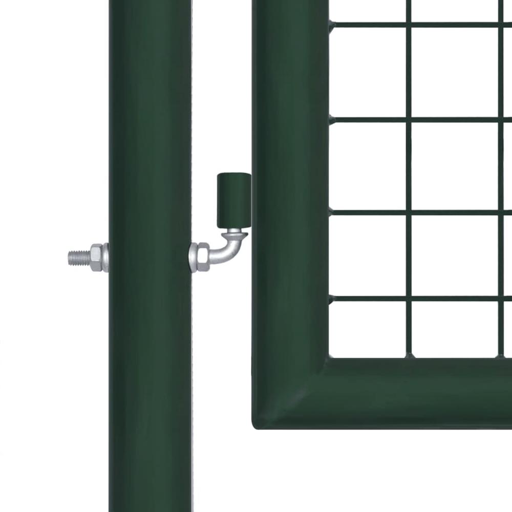 vidaXL Fence Gate Steel 39.4"x68.9" Green, 145735. Picture 3