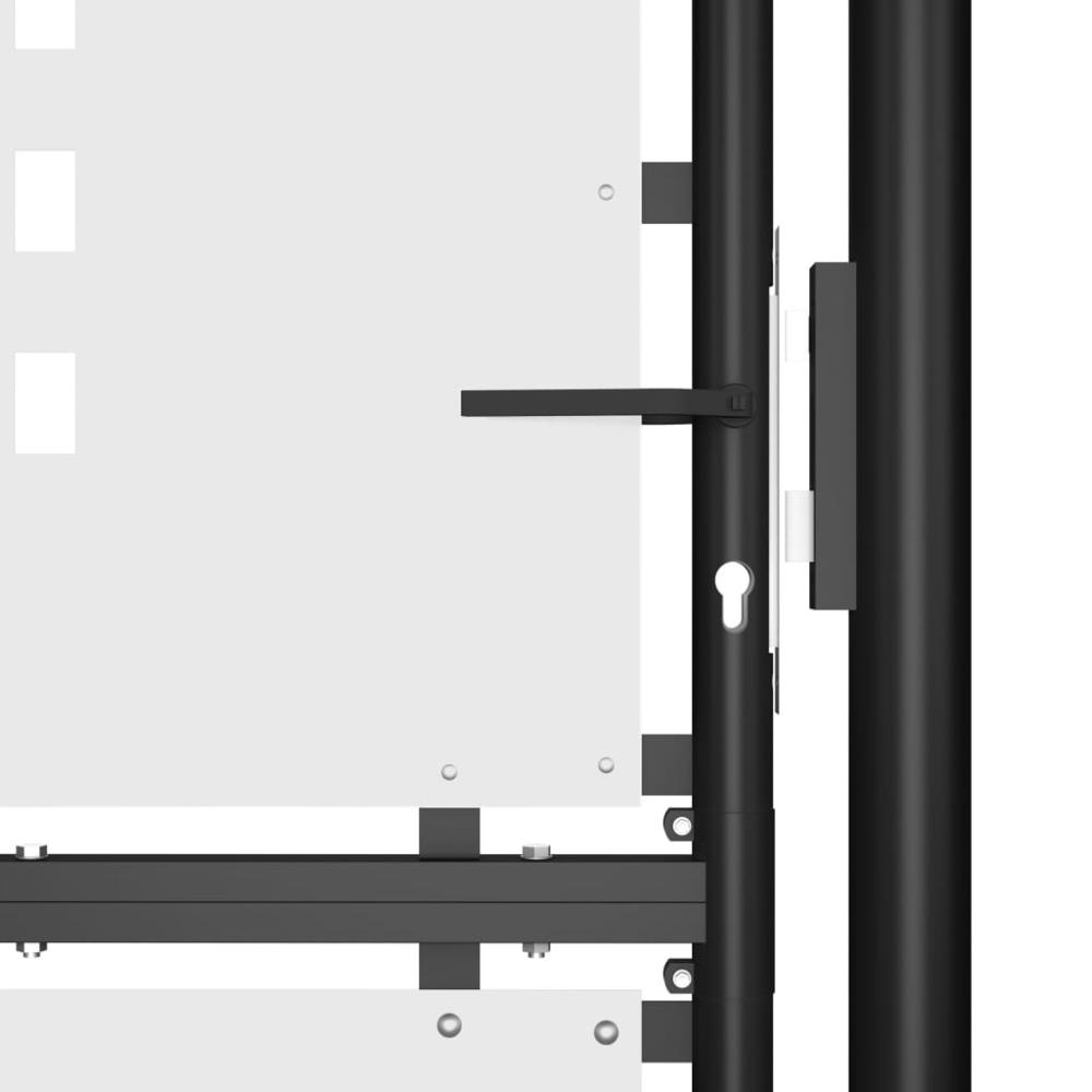 vidaXL Single Door Fence Gate 3.3'x5.7' Black (US only), 145756. Picture 3
