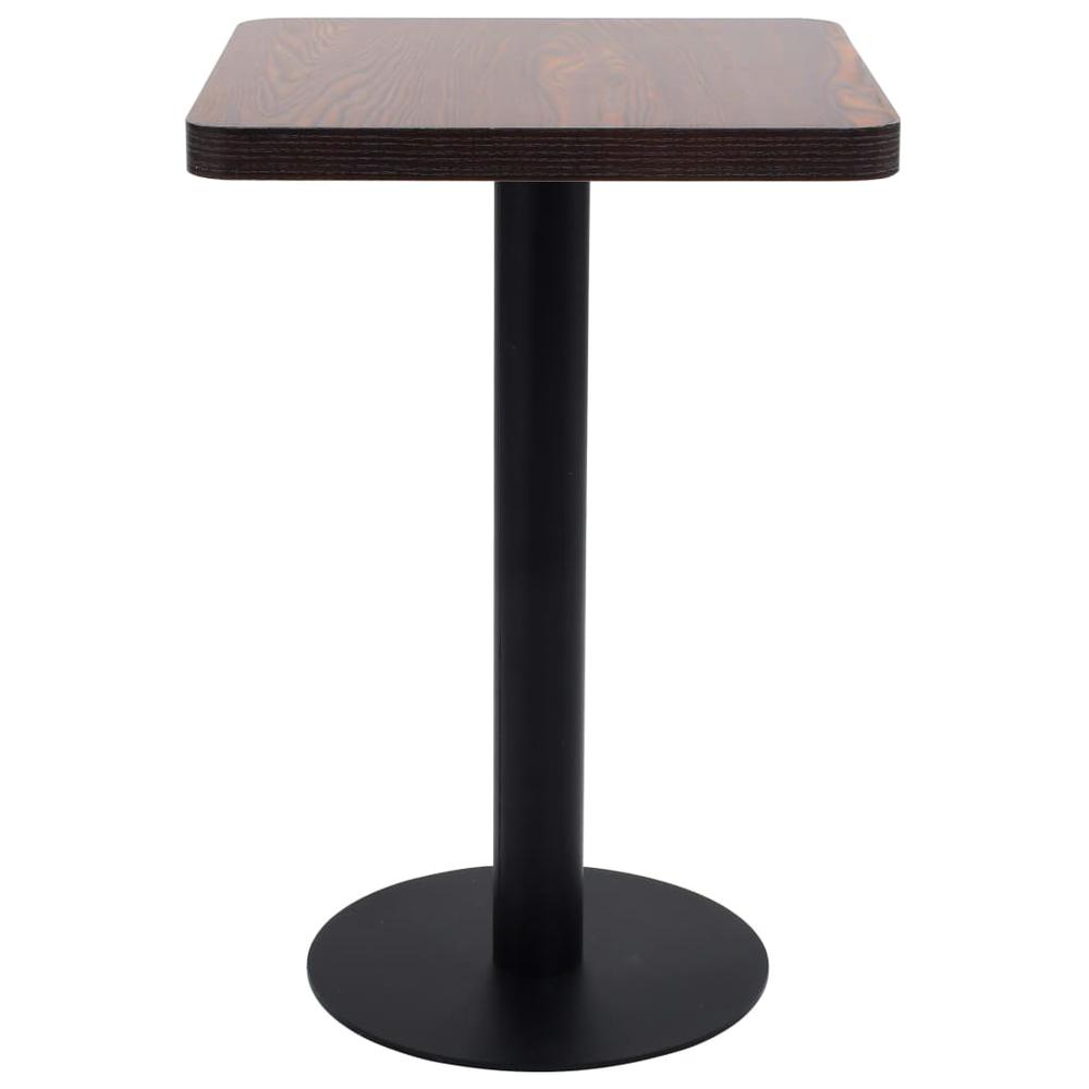 Bistro Table Dark Brown 19.7"x19.7" MDF. Picture 1