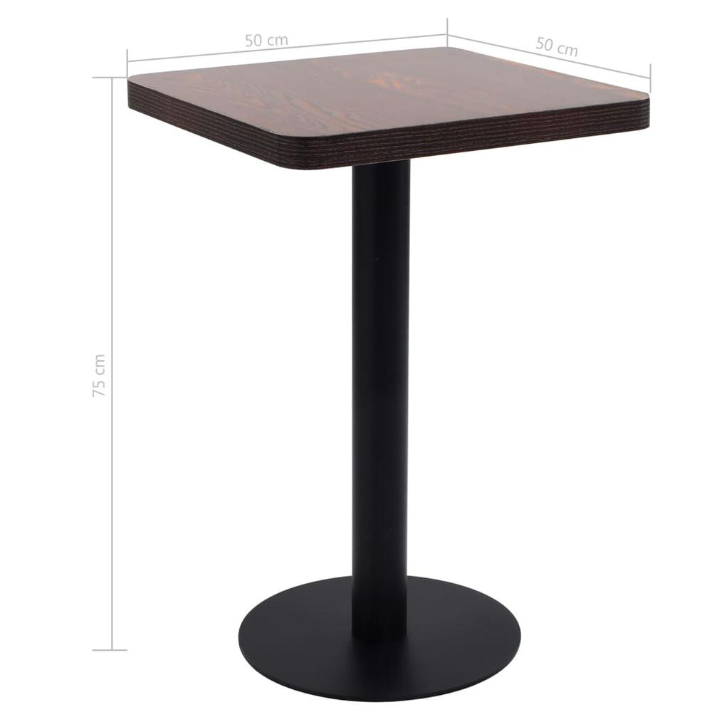Bistro Table Dark Brown 19.7"x19.7" MDF. Picture 5