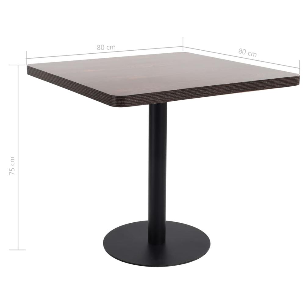 Bistro Table Dark Brown 31.5"x31.5" MDF. Picture 5