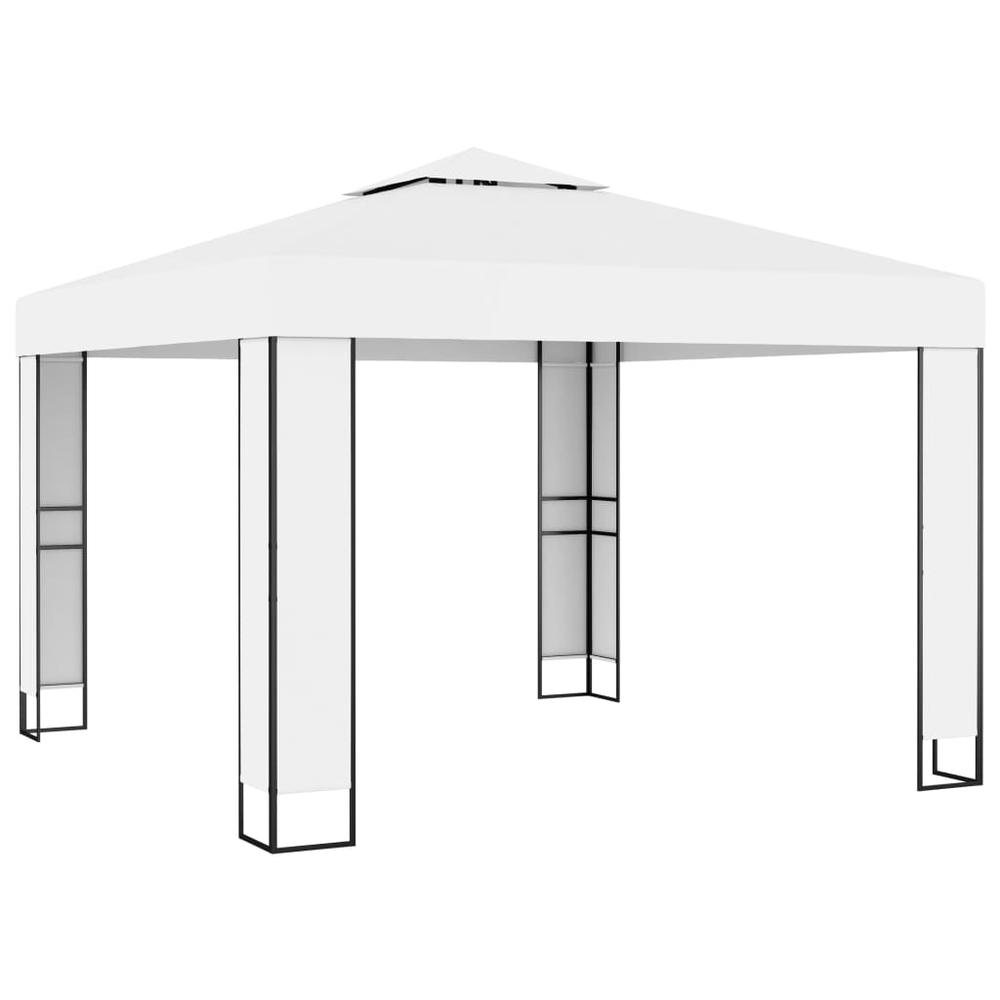 vidaXL Gazebo with Double Roof 118.1"x118.1" White 7950. Picture 1