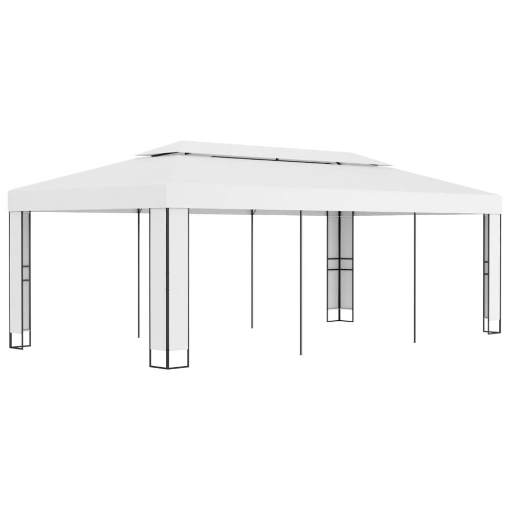 vidaXL Gazebo with Double Roof 118.1"x236.2" White 7951. Picture 1