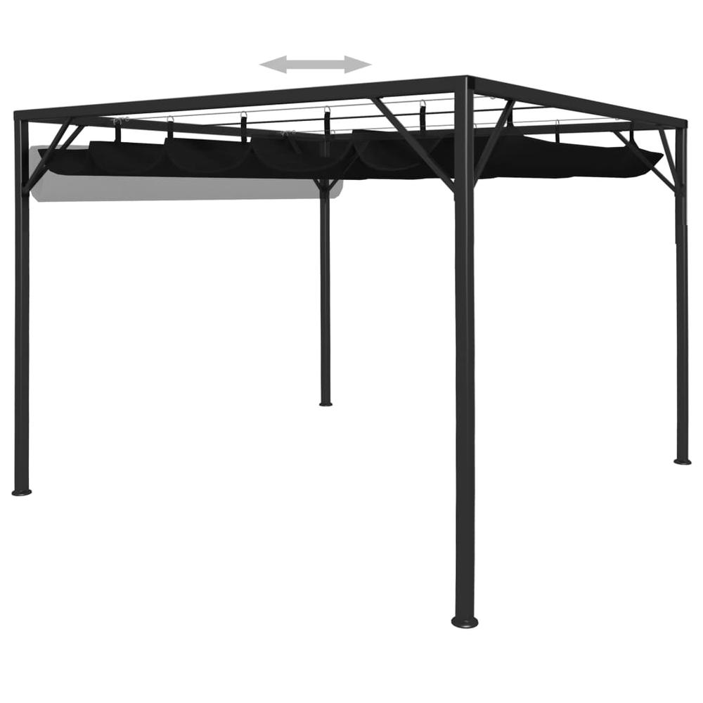 vidaXL Garden Gazebo with Retractable Roof Canopy 118.1"x118.1" Anthracite, 47954. Picture 3