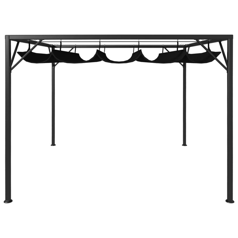 vidaXL Garden Gazebo with Retractable Roof Canopy 118.1"x118.1" Anthracite, 47954. Picture 4