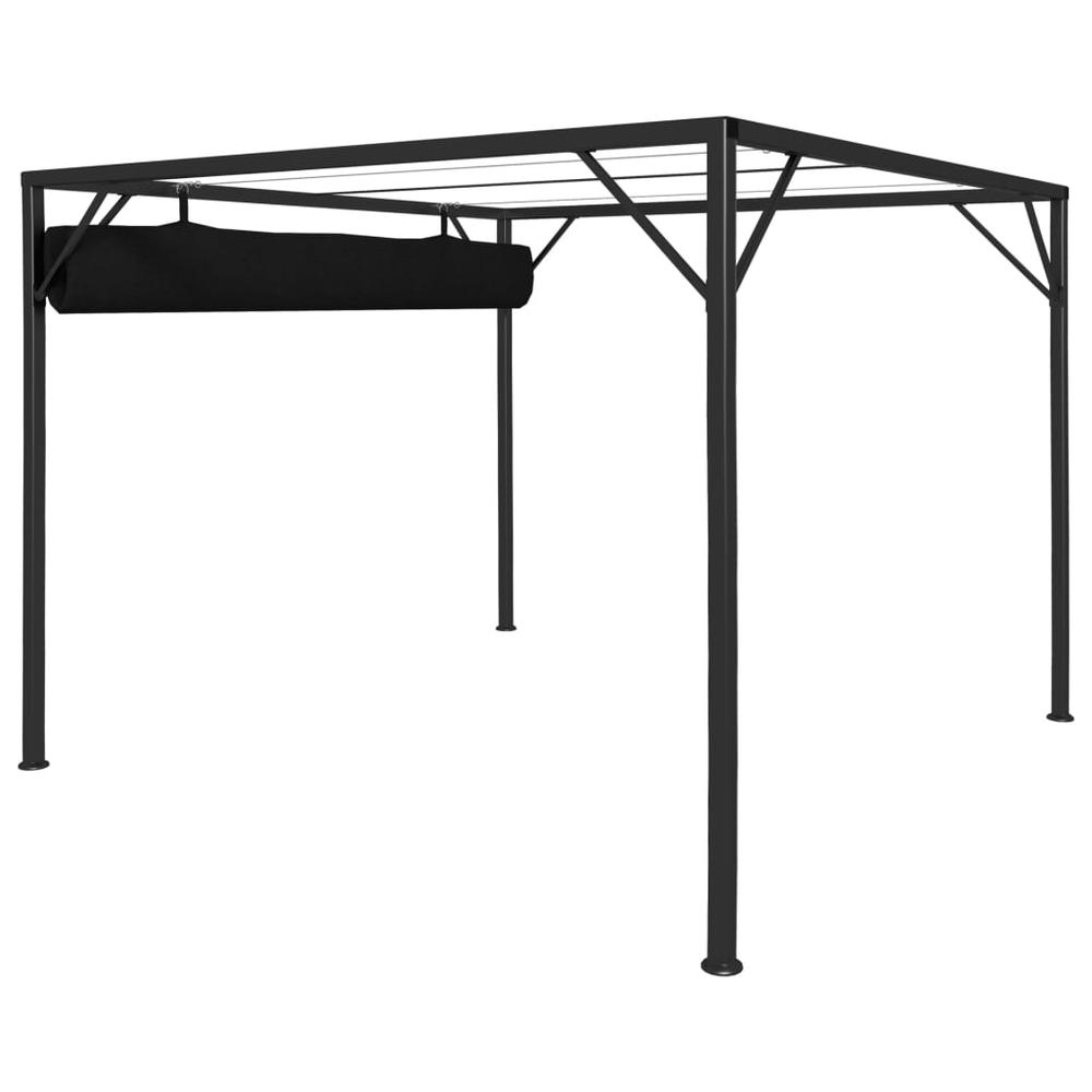 vidaXL Garden Gazebo with Retractable Roof Canopy 118.1"x118.1" Anthracite, 47954. Picture 5