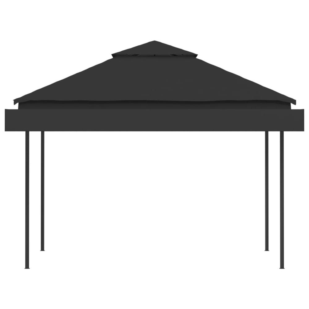 vidaXL Gazebo with Double Extending Roofs 9.8'x9.8'x9' Anthracite 180g/mÂ², 48004. Picture 5