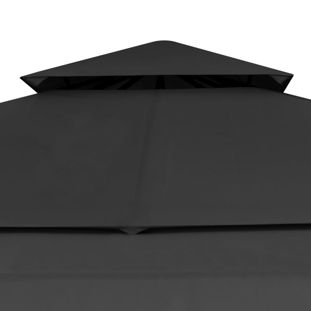 vidaXL Gazebo with Double Extending Roofs 9.8'x9.8'x9' Anthracite 180g/mÂ², 48004. Picture 6