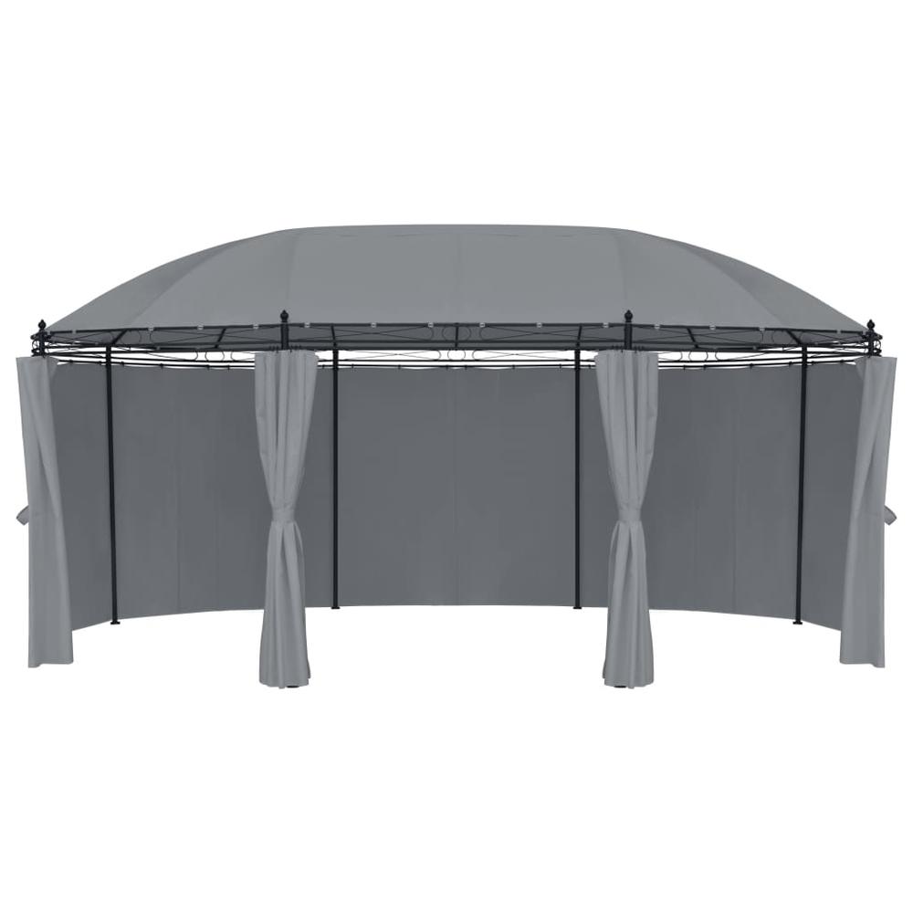 vidaXL Gazebo with Curtains 208.7"x137.8"x104.3" Anthracite, 48035. Picture 4