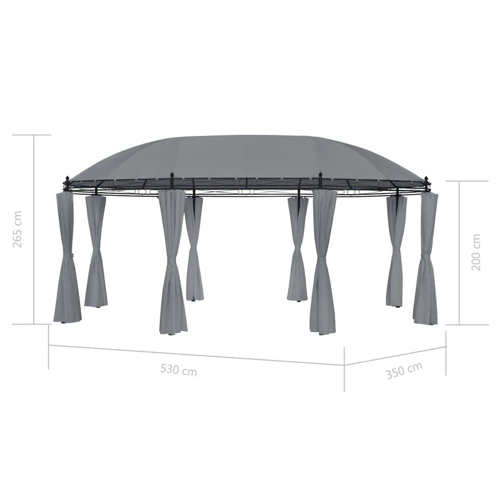 vidaXL Gazebo with Curtains 208.7"x137.8"x104.3" Anthracite, 48035. Picture 7