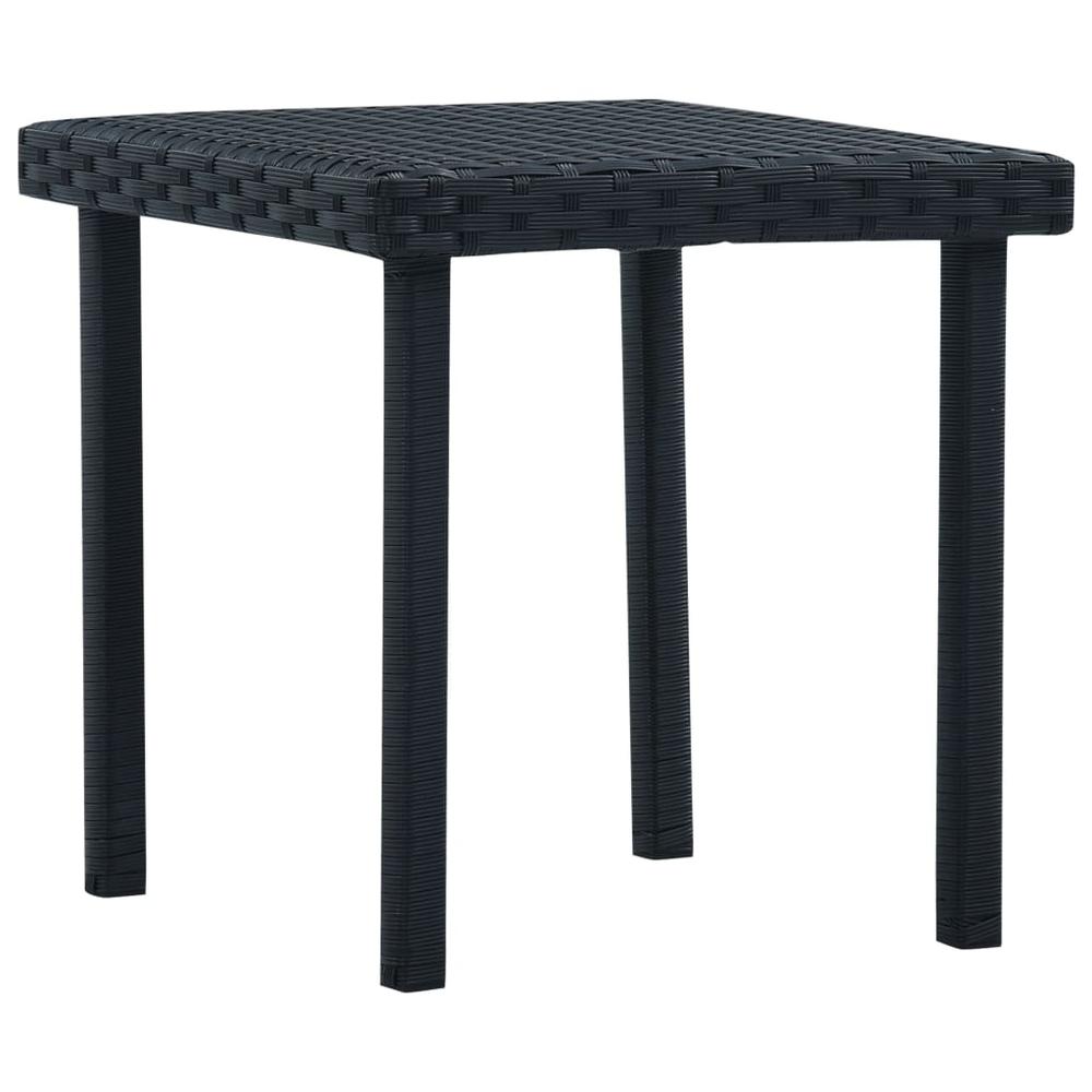 vidaXL Garden Tea Table Black 15.7"x15.7"x15.7" Poly Rattan, 48561. Picture 1