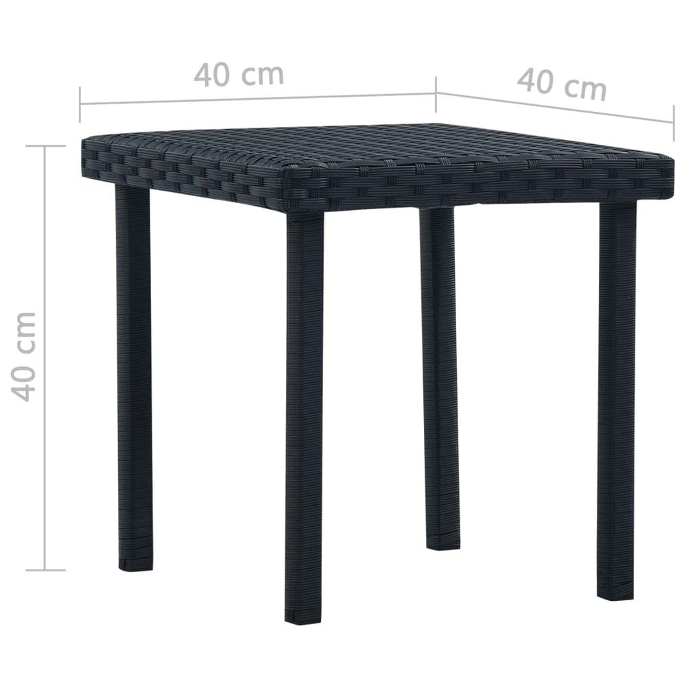 vidaXL Garden Tea Table Black 15.7"x15.7"x15.7" Poly Rattan, 48561. Picture 4