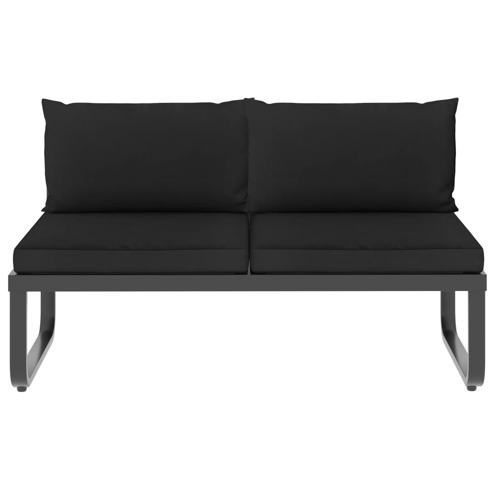 vidaXL 4 Piece Garden Corner Sofa Set with Cushions Aluminum and WPC 8653. Picture 7