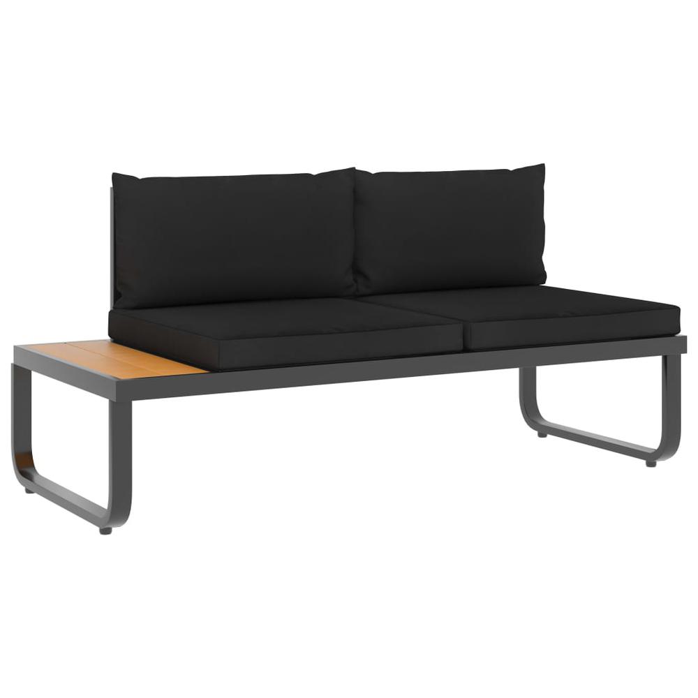 vidaXL 5 Piece Garden Corner Sofa Set with Cushions Aluminum and WPC 8655. Picture 4