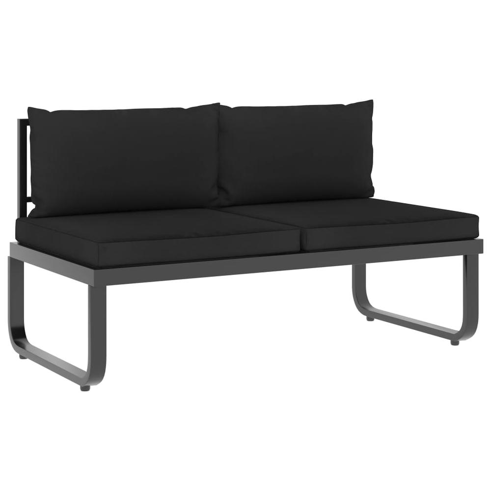 vidaXL 5 Piece Garden Corner Sofa Set with Cushions Aluminum and WPC 8655. Picture 6
