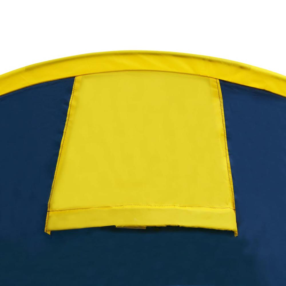 vidaXL Camping Tent 4 Persons Navy Blue/Yellow. Picture 6