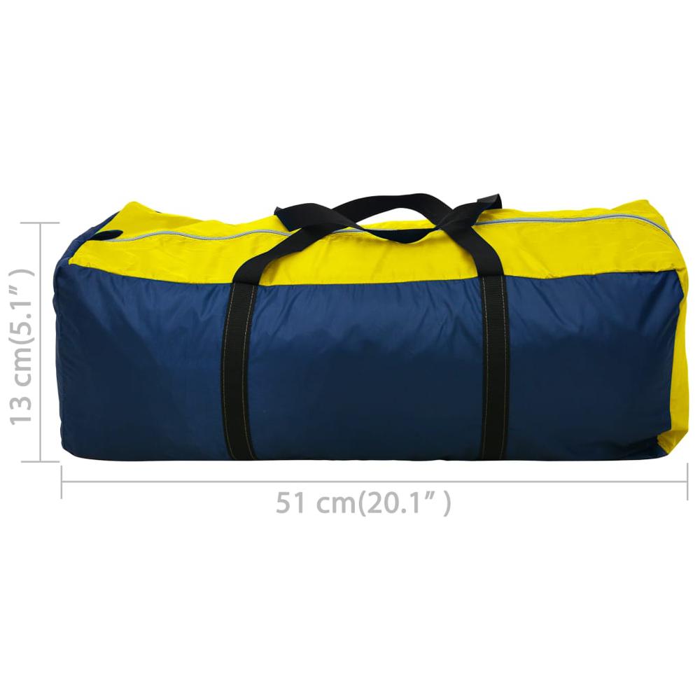 vidaXL Camping Tent 4 Persons Navy Blue/Yellow. Picture 8