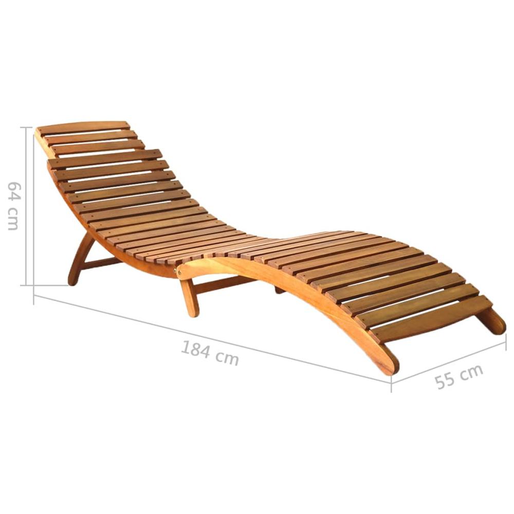 vidaXL Sun Lounger Solid Acacia Wood Brown, 46650. Picture 5