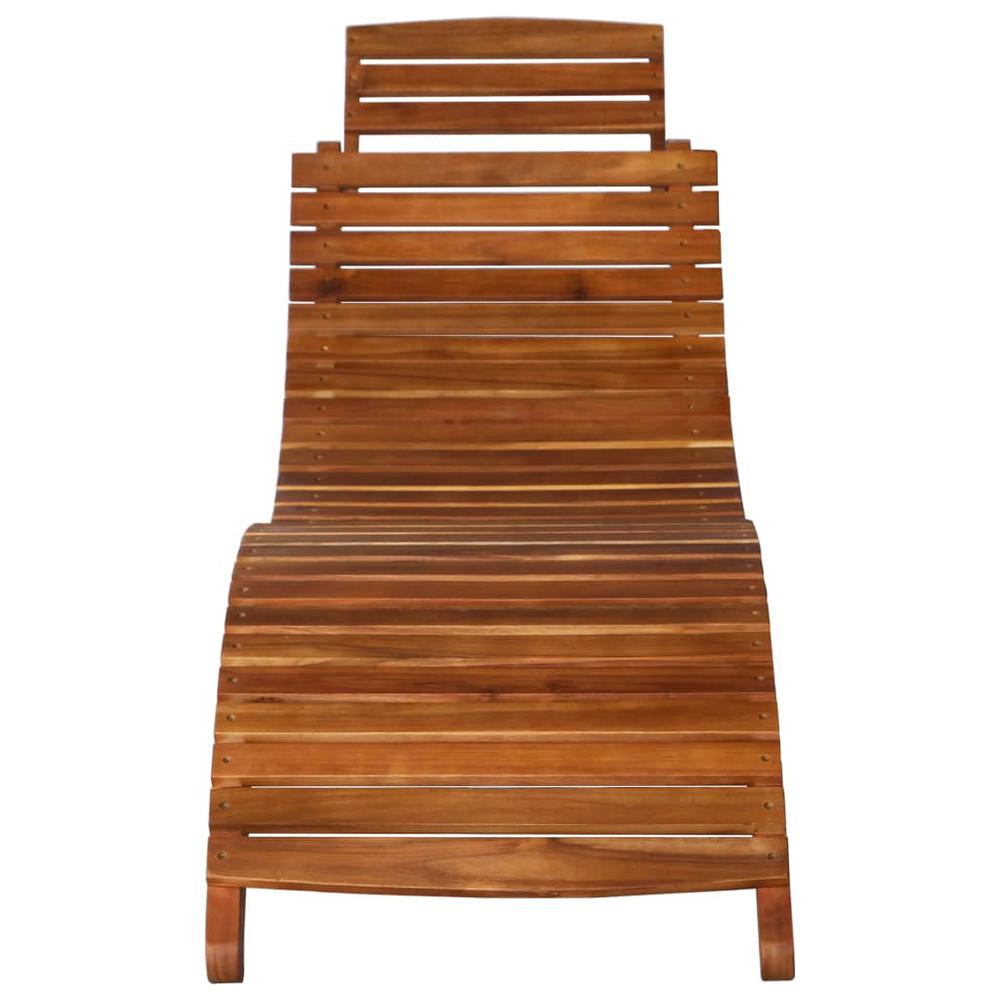 vidaXL Sunlounger with Table Solid Acacia Wood Brown, 46653. Picture 7