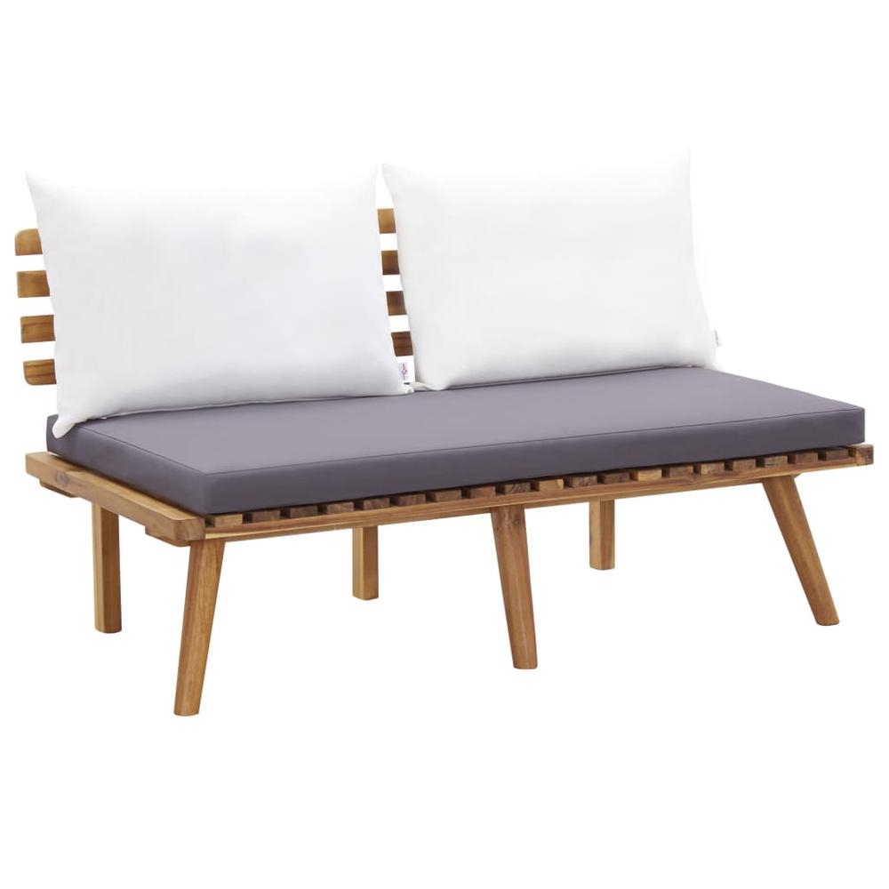 vidaXL Garden Bench with Cushions 45.3" Solid Acacia Wood, 46672. Picture 1