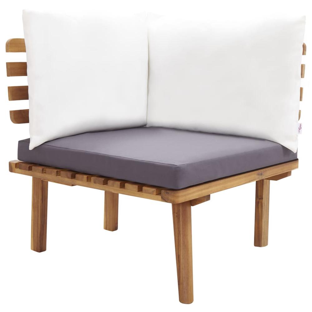 vidaXL Garden Corner Sofa with Cushions Solid Acacia Wood, 46673. Picture 2