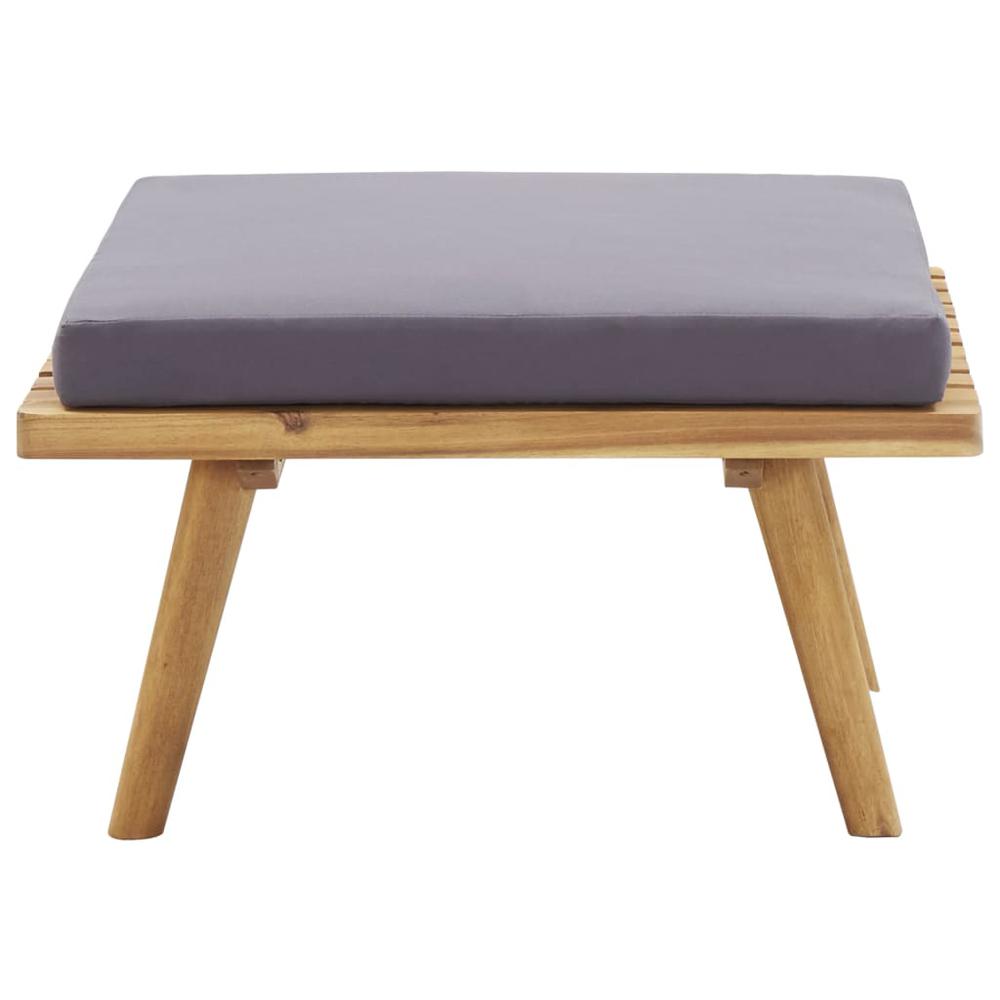 vidaXL Garden Footstool with Cushion 23.6"x23.6"x11.4" Solid Acacia Wood, 46674. Picture 2