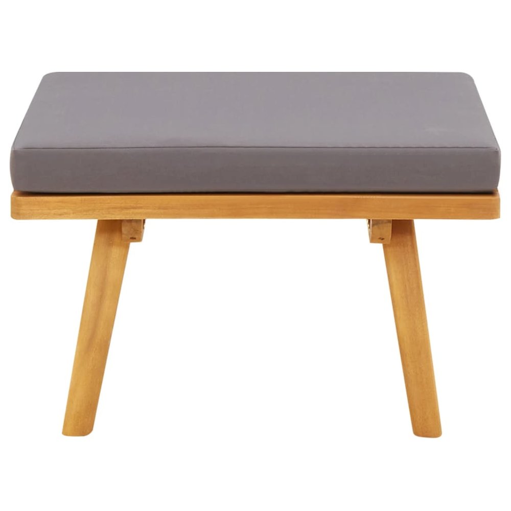 vidaXL Garden Footstool with Cushion 23.6"x23.6"x11.4" Solid Acacia Wood, 46674. Picture 2