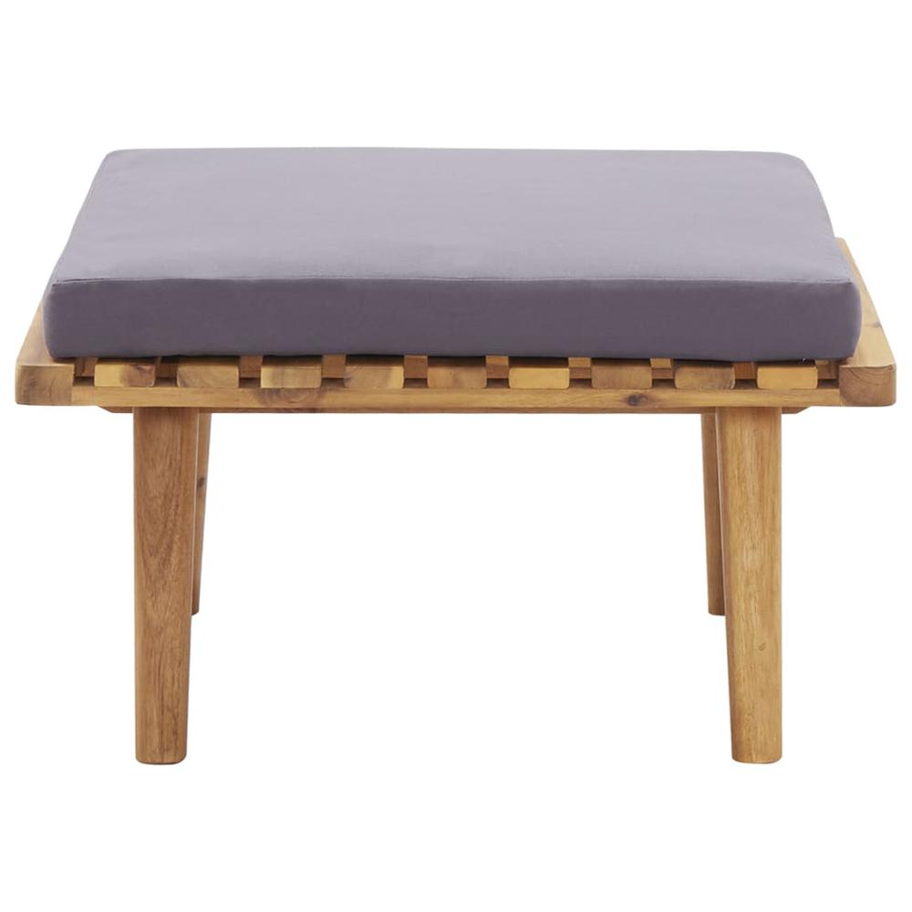 vidaXL Garden Footstool with Cushion 23.6"x23.6"x11.4" Solid Acacia Wood, 46674. Picture 3