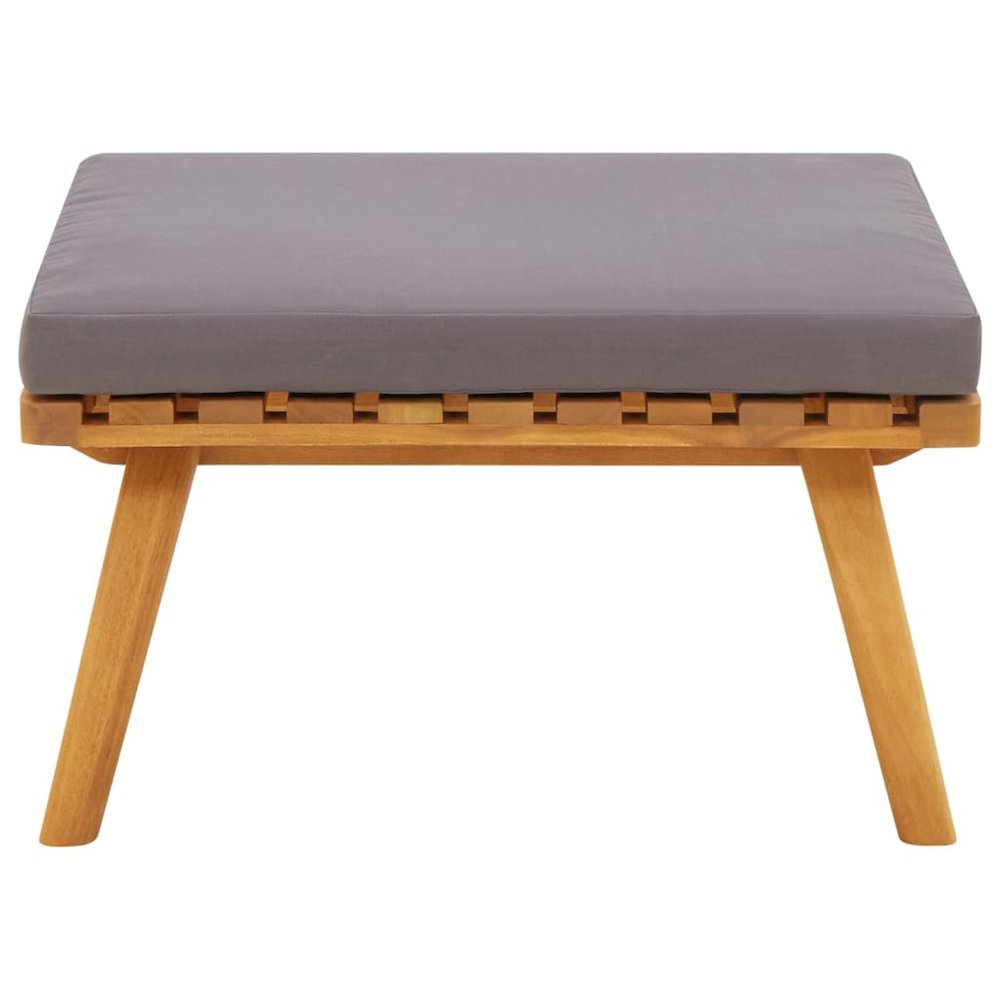 vidaXL Garden Footstool with Cushion 23.6"x23.6"x11.4" Solid Acacia Wood, 46674. Picture 3